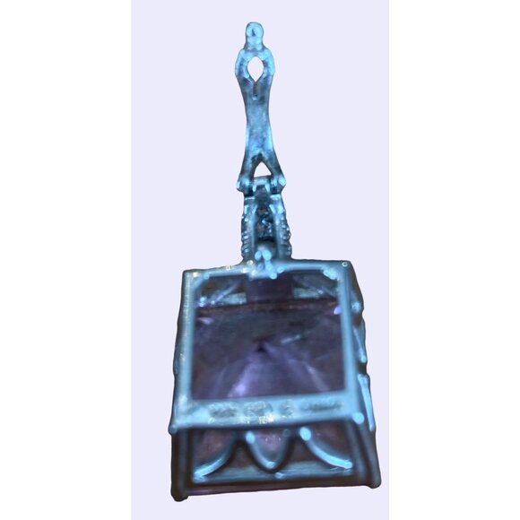 Square CZ Pendant 925 Silver With Sparkling Accents - Picture 4 of 9